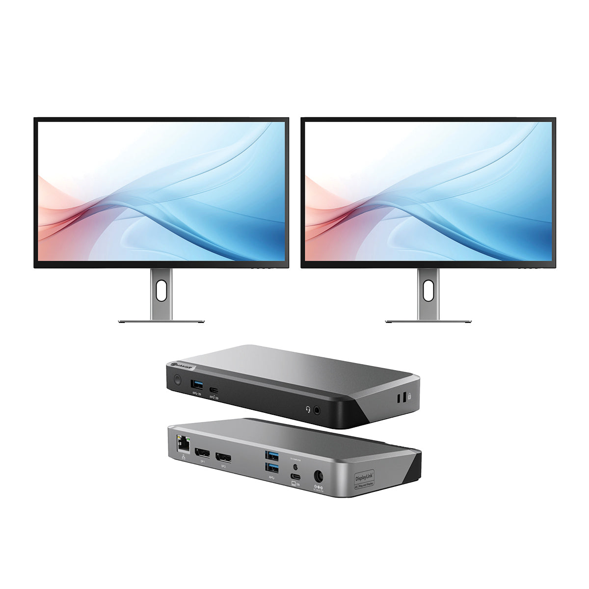 Clarity Max 32 "UHD 4K USB-Cパワーデリバリ(2のパック) + DX2デュアル4Kディスプレイユニバーサルドッキングステーション - 65Wの電源供給