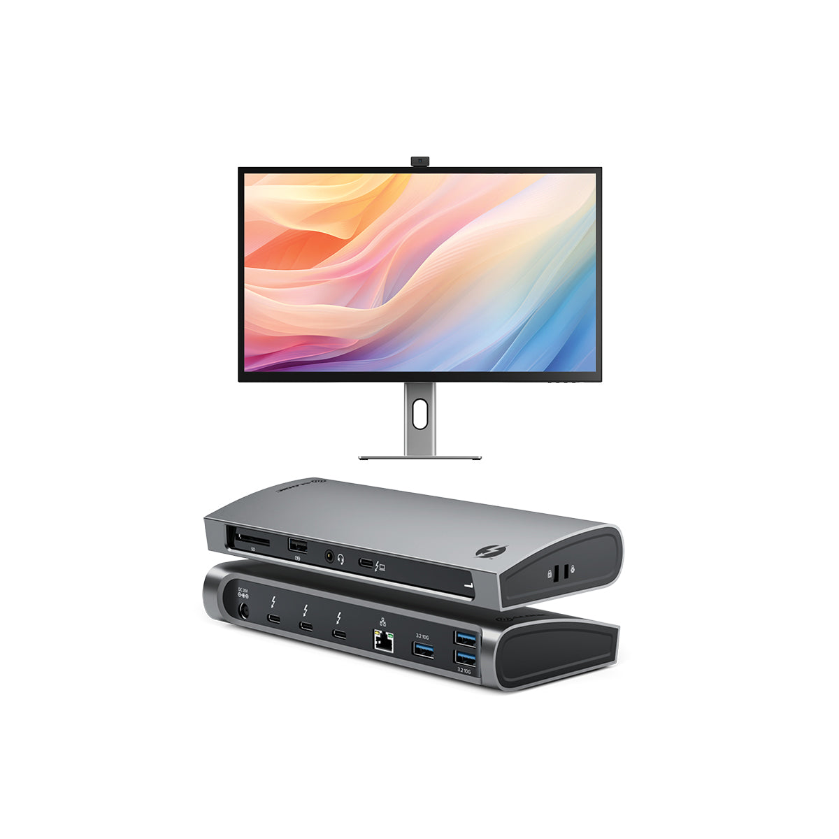 Clarity Max Pro 32 "UHD 4K USB-C Power DeliveryとWebCam + Thunderbolt 4 Blaze Docking Station