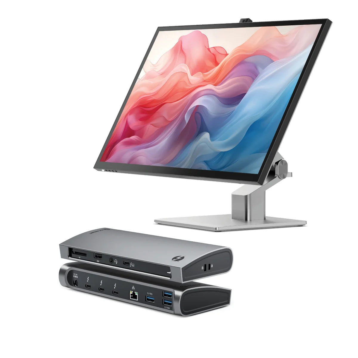Clarity Fold Touch 32 インチ 4K UHD モニター、65W 電力供給、ウェブ 