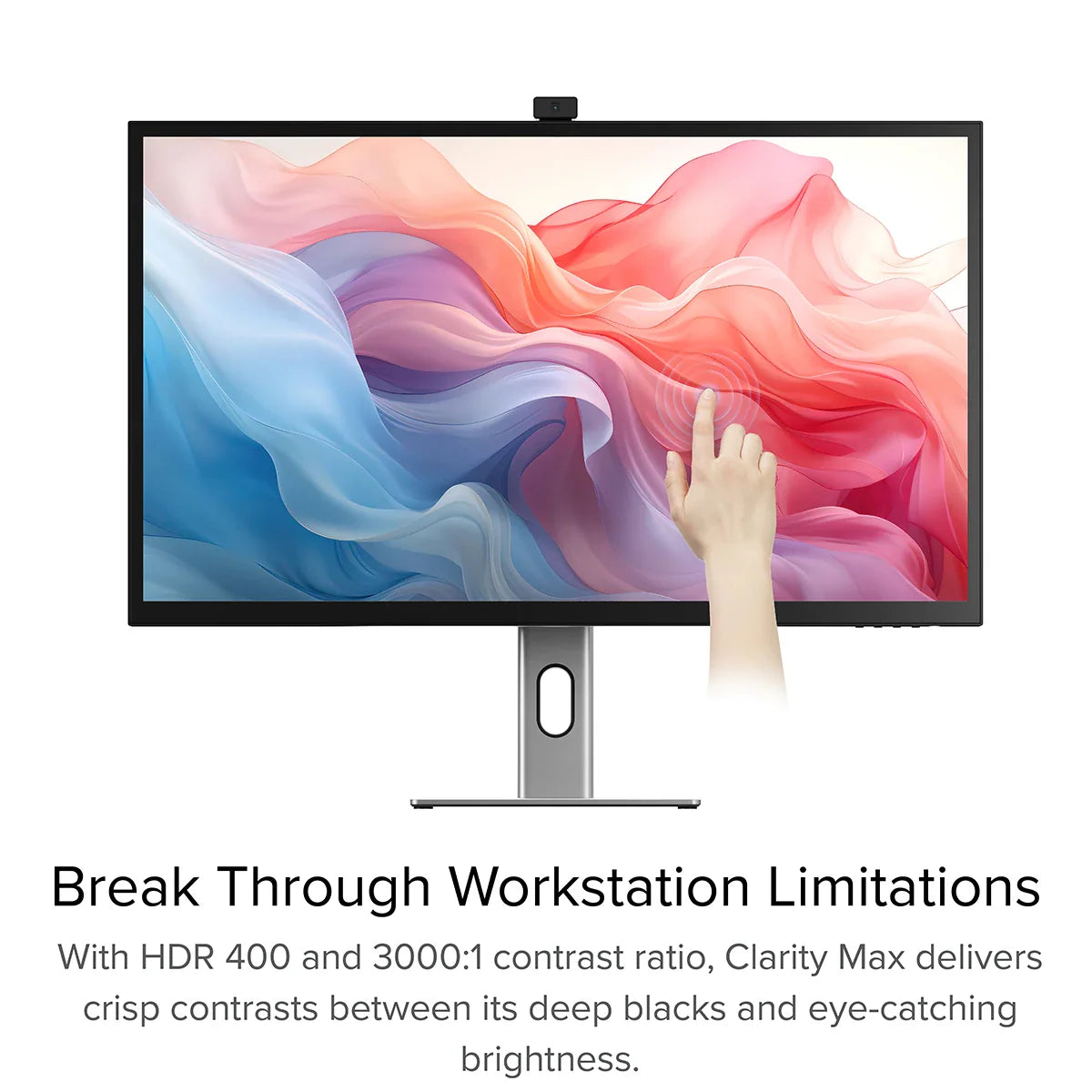 Clarity Max Touch 32 "UHD 4K Monitor with USB -Cパワー配信、Webカメラ、タッチスクリーン +デュアル4Kユニバーサルドッキングステーション-HDMIエディション