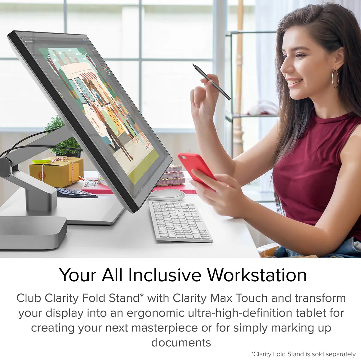 Clarity Max Touch 32 "UHD 4K Monitor with USB -Cパワー配信、Webカメラ、タッチスクリーン +デュアル4Kユニバーサルドッキングステーション-HDMIエディション