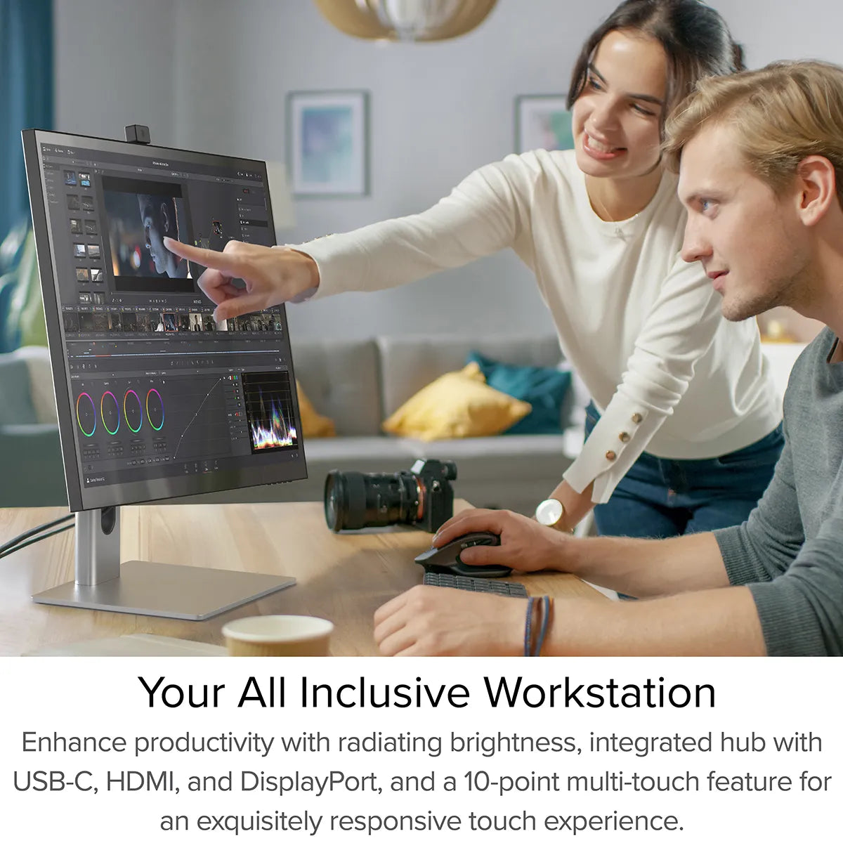 Clarity Pro Touch 27 "UHD 4Kモニター65W PD、ウェブカメラ、タッチスクリーン