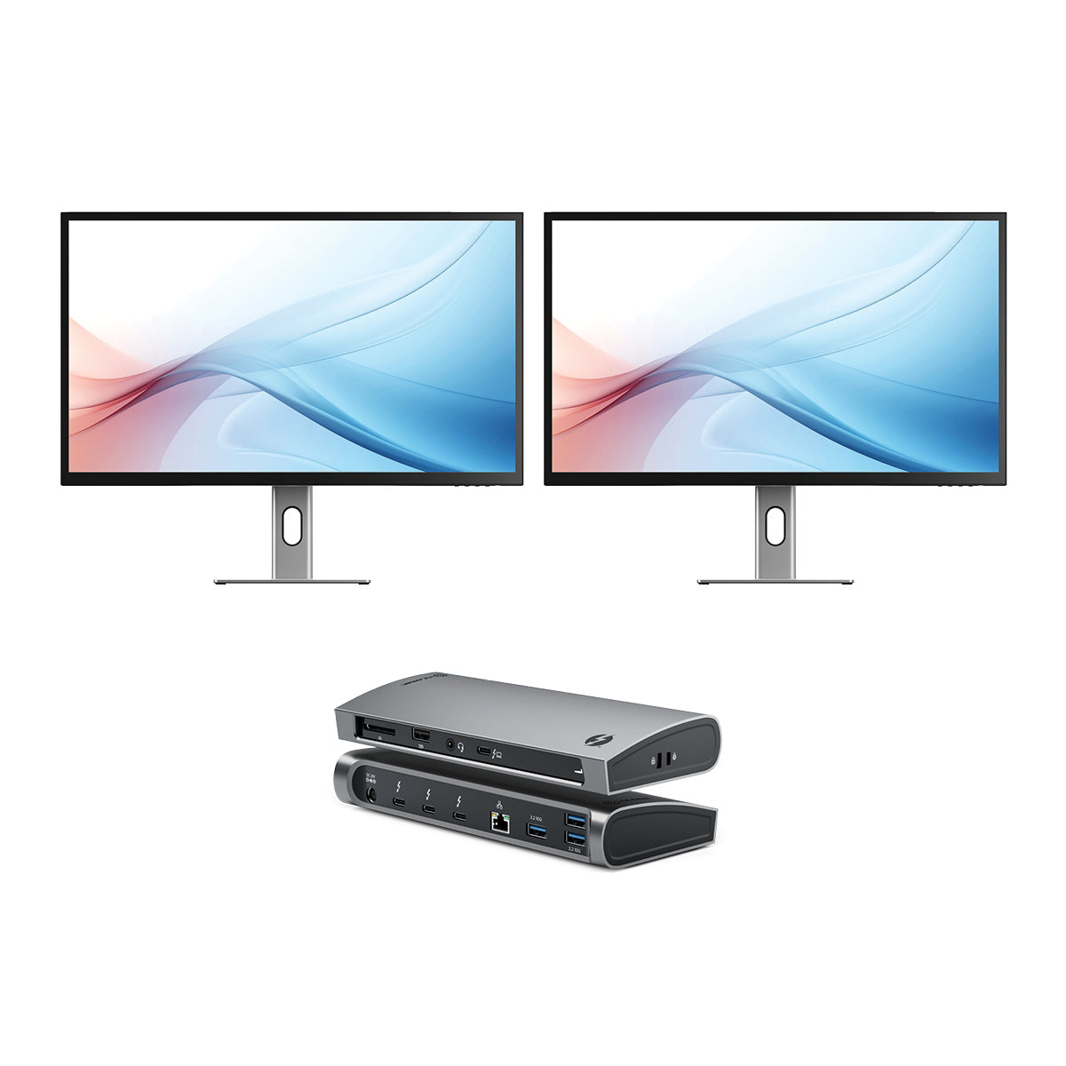 Clarity Max 32 "UHD 4K USB-Cパワーデリバリー(2のパック) + Thunderbolt 4 Blaze Docking Station
