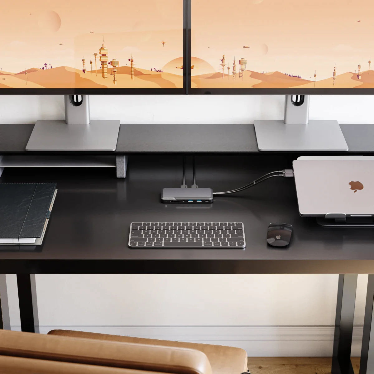 Portable Dock for Mac 10-in-1 with Dual Display 4K 60Hz Support - Dark Grey