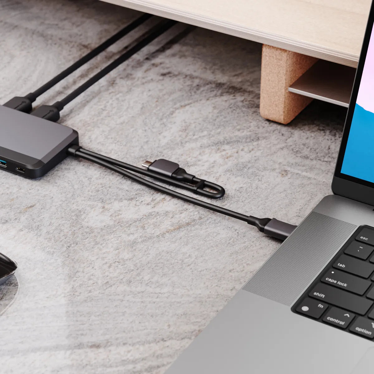 Portable Dock for Mac 10-in-1 with Dual Display 4K 60Hz Support - Dark Grey