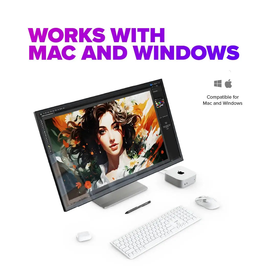 Clarity 27 インチ 5K タッチスクリーン モニター、90W 電力供給、12MP Web カメラ、折りたたみスタンド付き