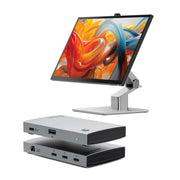 Clarity Fold Touch 27 インチ 4K UHD モニター、65W 電力供給、ウェブカメラ、タッチスクリーン、折りたたみスタンド + Thunderbolt 4 BLAZE ハブ付き