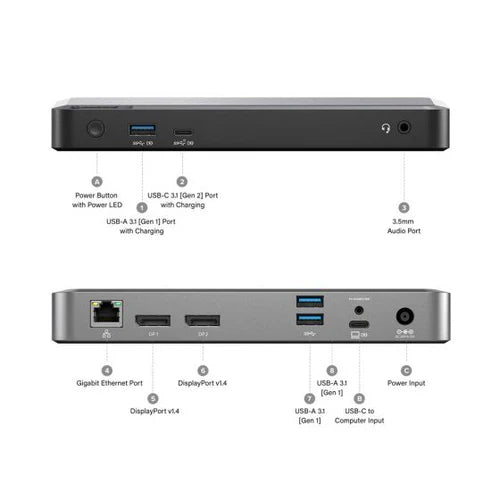 Clarity Fold Touch 32 インチ 4K UHD モニター、65W 電力供給、ウェブカメラ、タッチスクリーン、折りたたみスタンド (2 個パック) + DX2 デュアル 4K ディスプレイ ユニバーサル ドッキング ステーション - 65W 電力供給付き