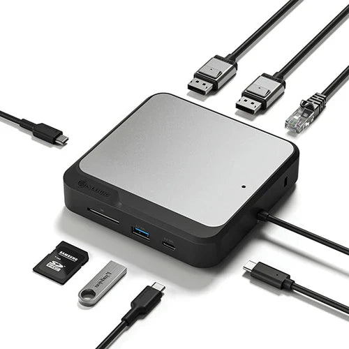 Clarity Fold Touch 32 インチ 4K UHD モニター、65W 電力供給、ウェブカメラ、タッチスクリーン、折りたたみスタンド (2 個パック) + デュアル 4K ユニバーサル ドッキング ステーション - DisplayPort エディション