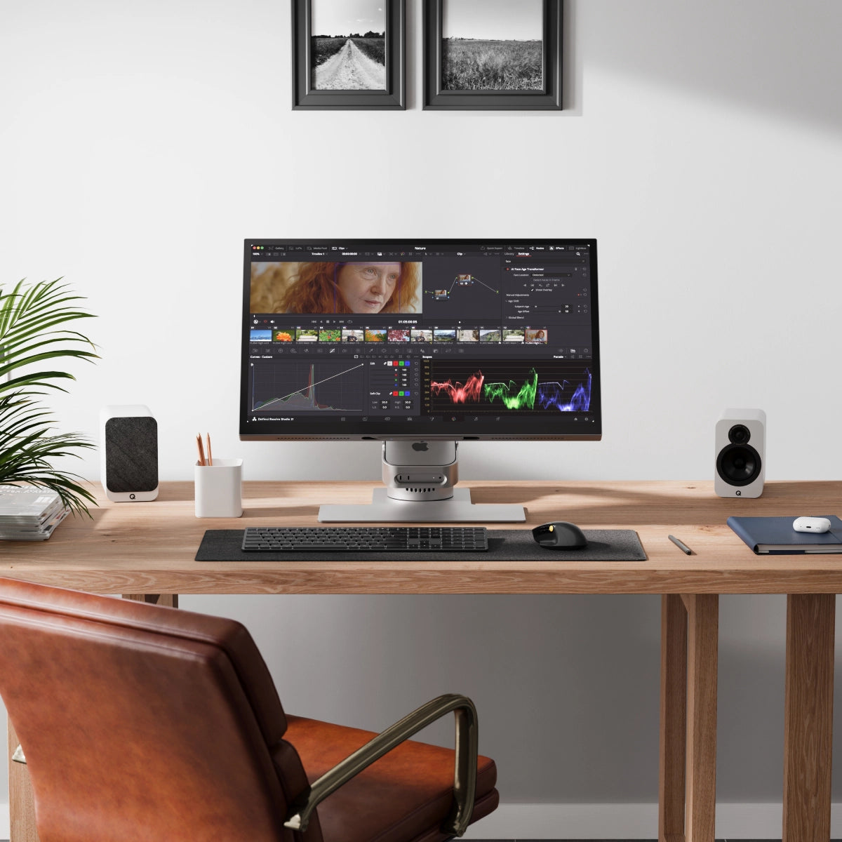Aspekt 27 インチ Touch Ultimate ホーム オフィス キット (Mac Mini Omni Fold Stand 付き) - シルバー
