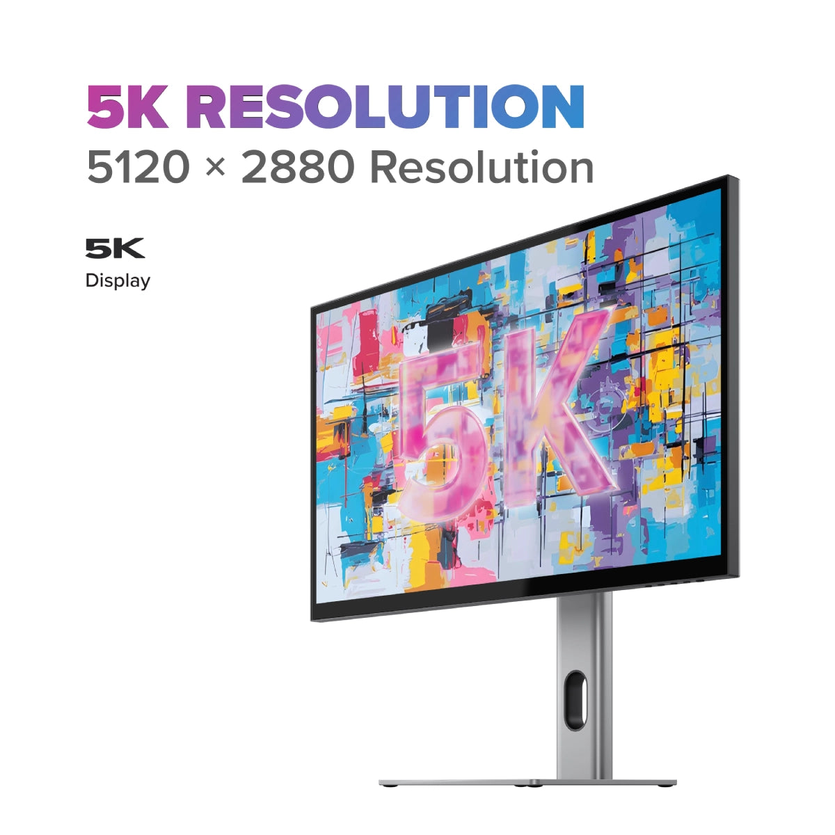 Clarity 5K 27 インチ モニター、65W ラップトップ充電 USB-C ハブ付き