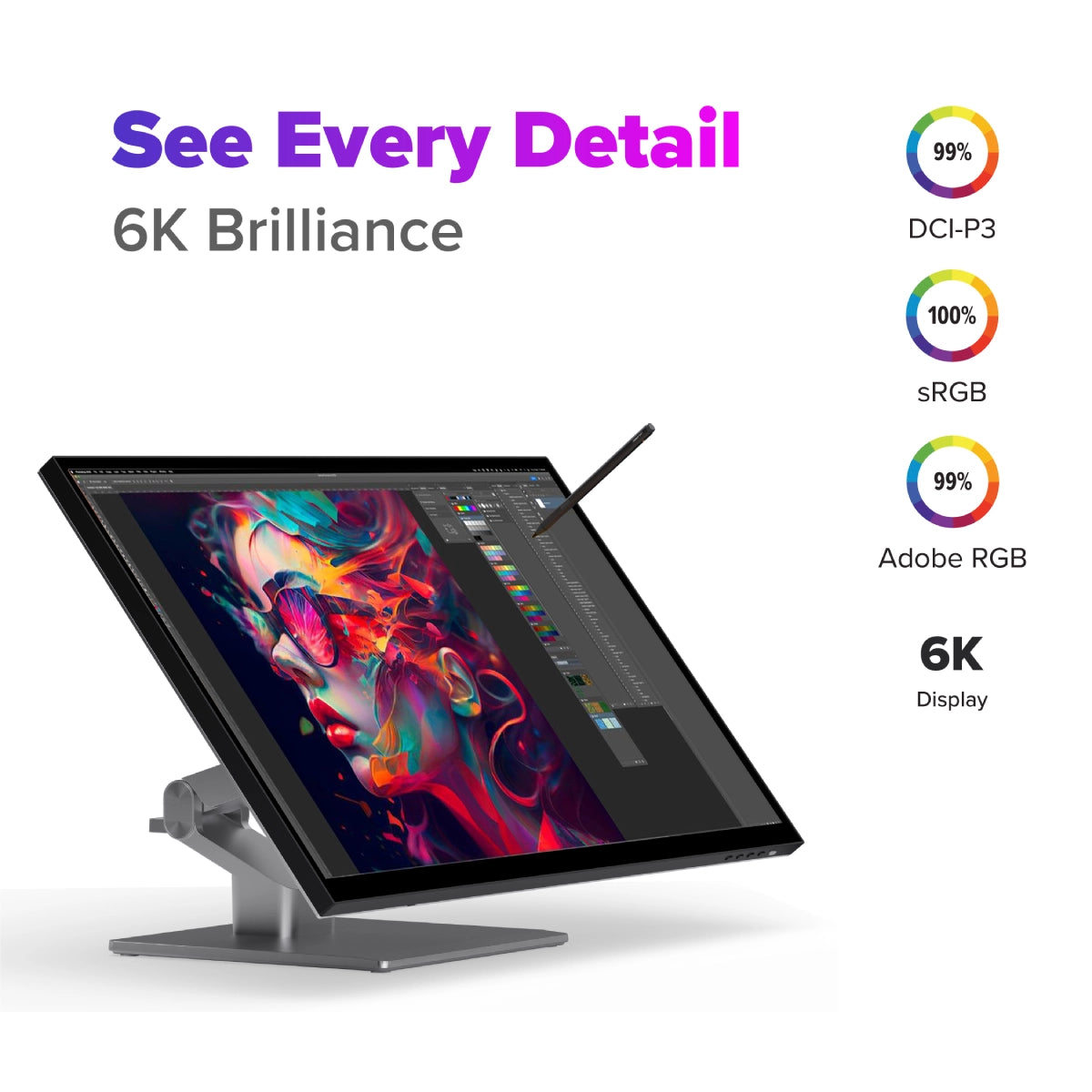 Clarity 6K タッチ 32 インチ モニター (USB-C 電源供給とタッチスクリーン付き)