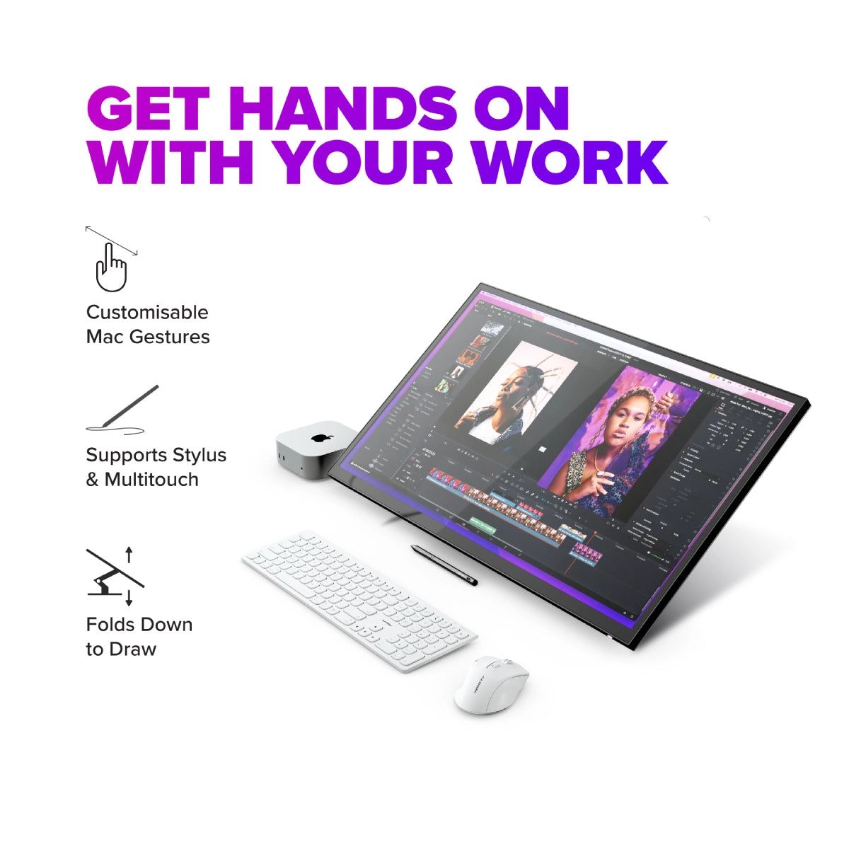 USB-C パワーデリバリーとタッチスクリーンを備えた Clarity 5K Fold Touch 27 インチ UHD モニター