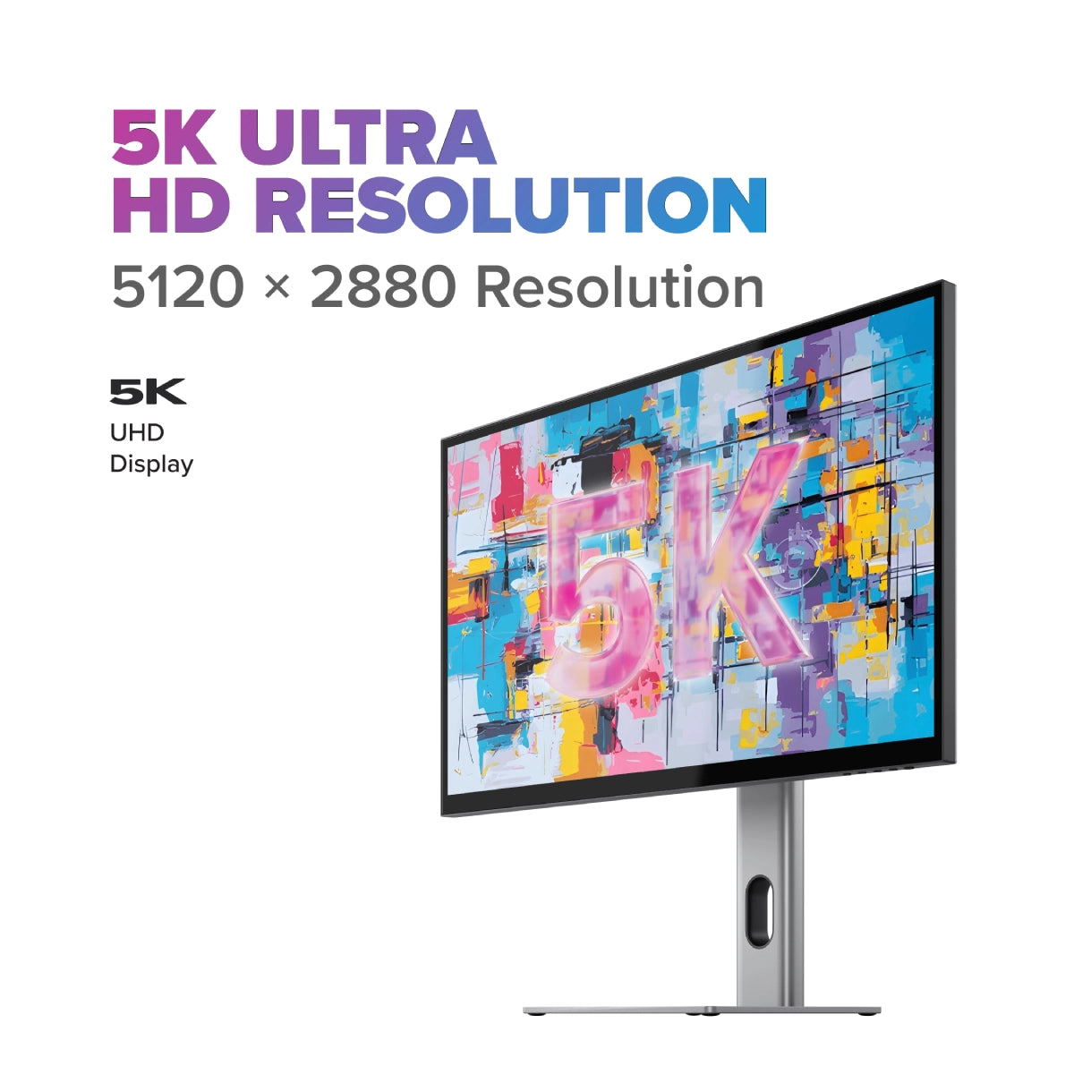 Clarity 5K 27 インチ モニター、65W ラップトップ充電 USB-C ハブ付き