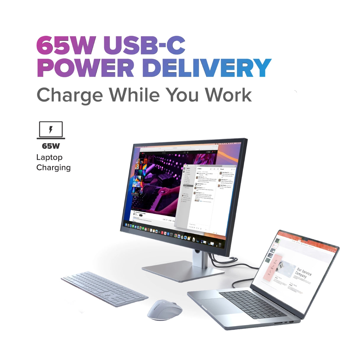 Clarity 5K 27 インチ モニター、65W ラップトップ充電 USB-C ハブ付き