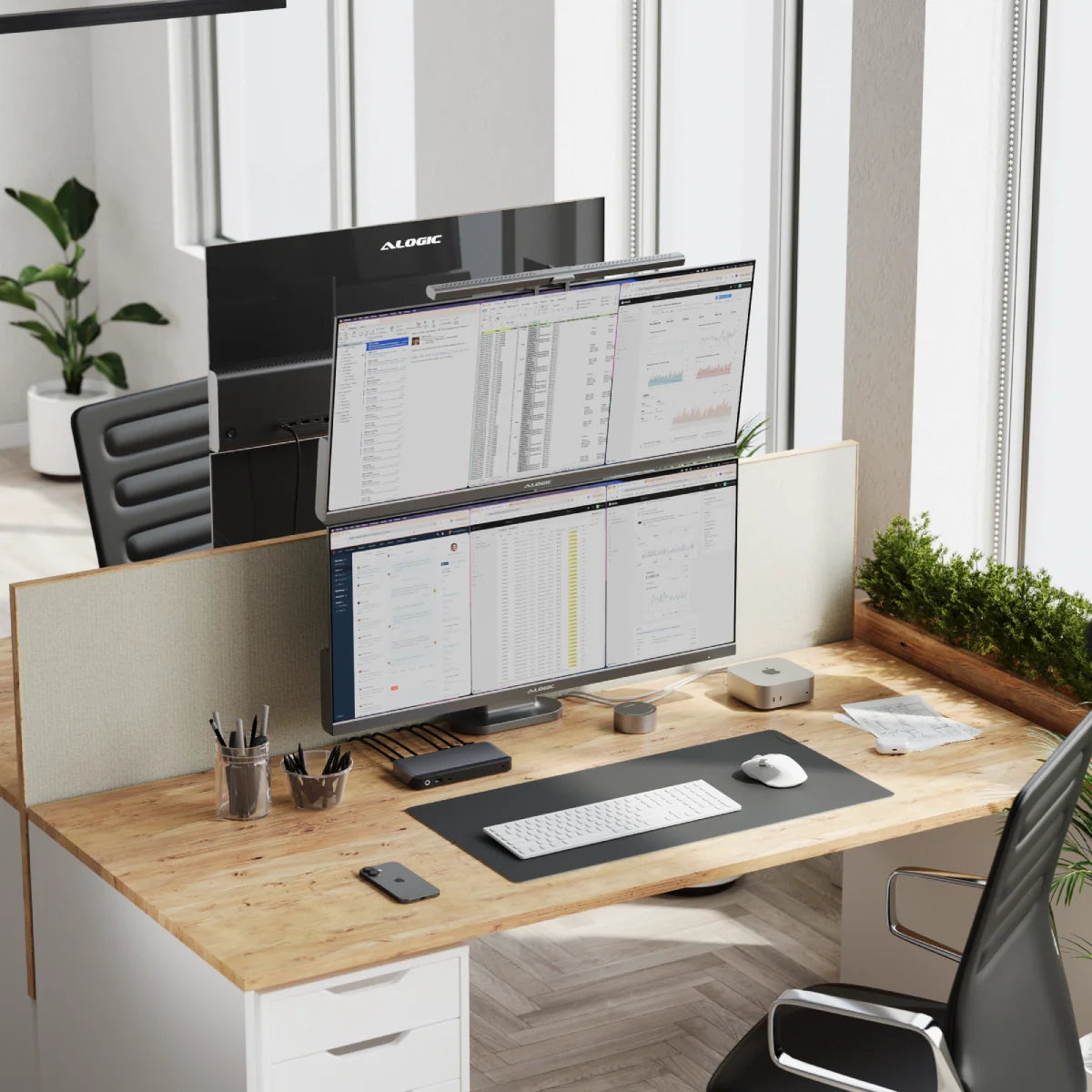 Edge 34" Ultrawide Dual QHD 4K Monitor Elevate Home Office Kit - Space Grey