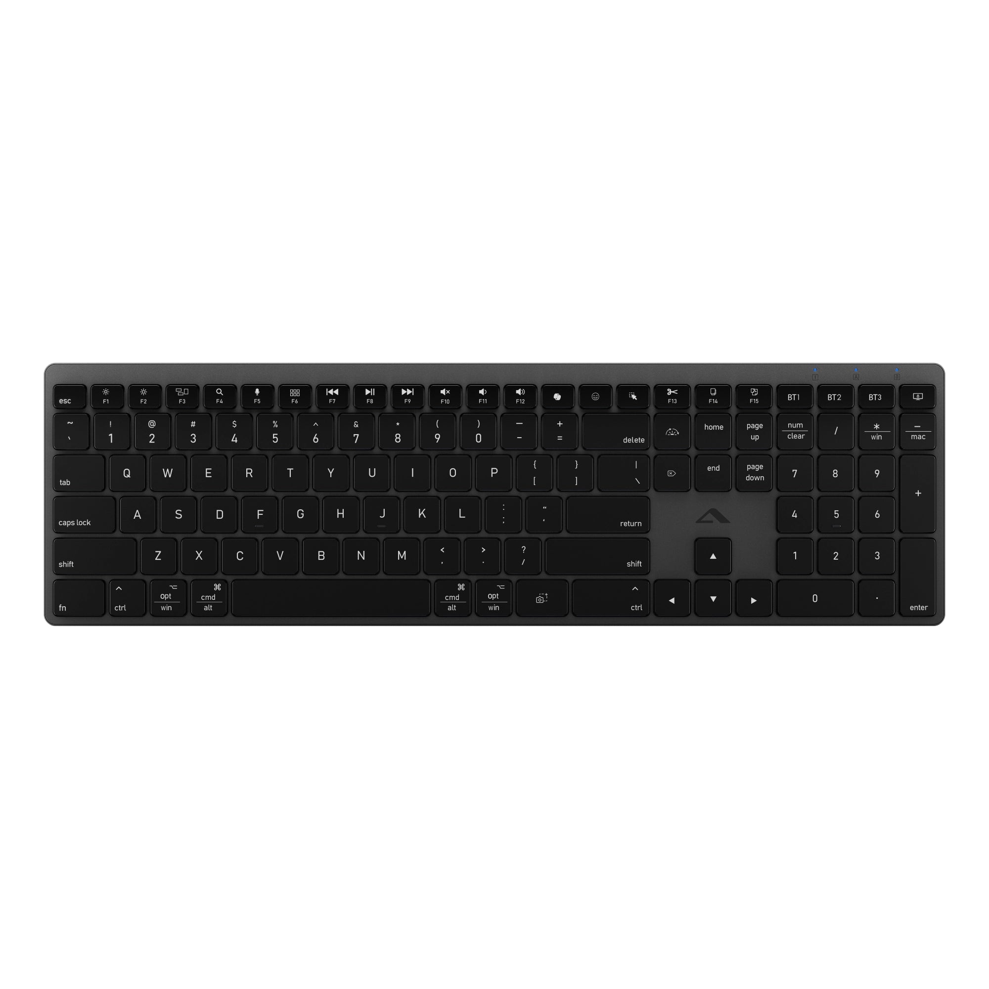 Hush フルサイズ USB-C 充電式ワイヤレス キーボード (バックライト付き)