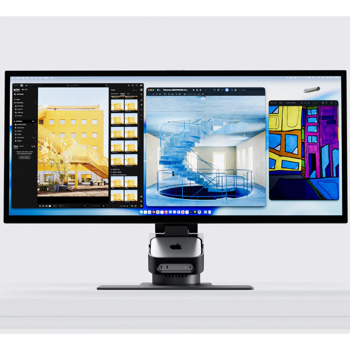 Aspect Touch 34 インチ 4K UHD ドッキング モニター、タッチスクリーンおよび 145W USB 充電機能付き
