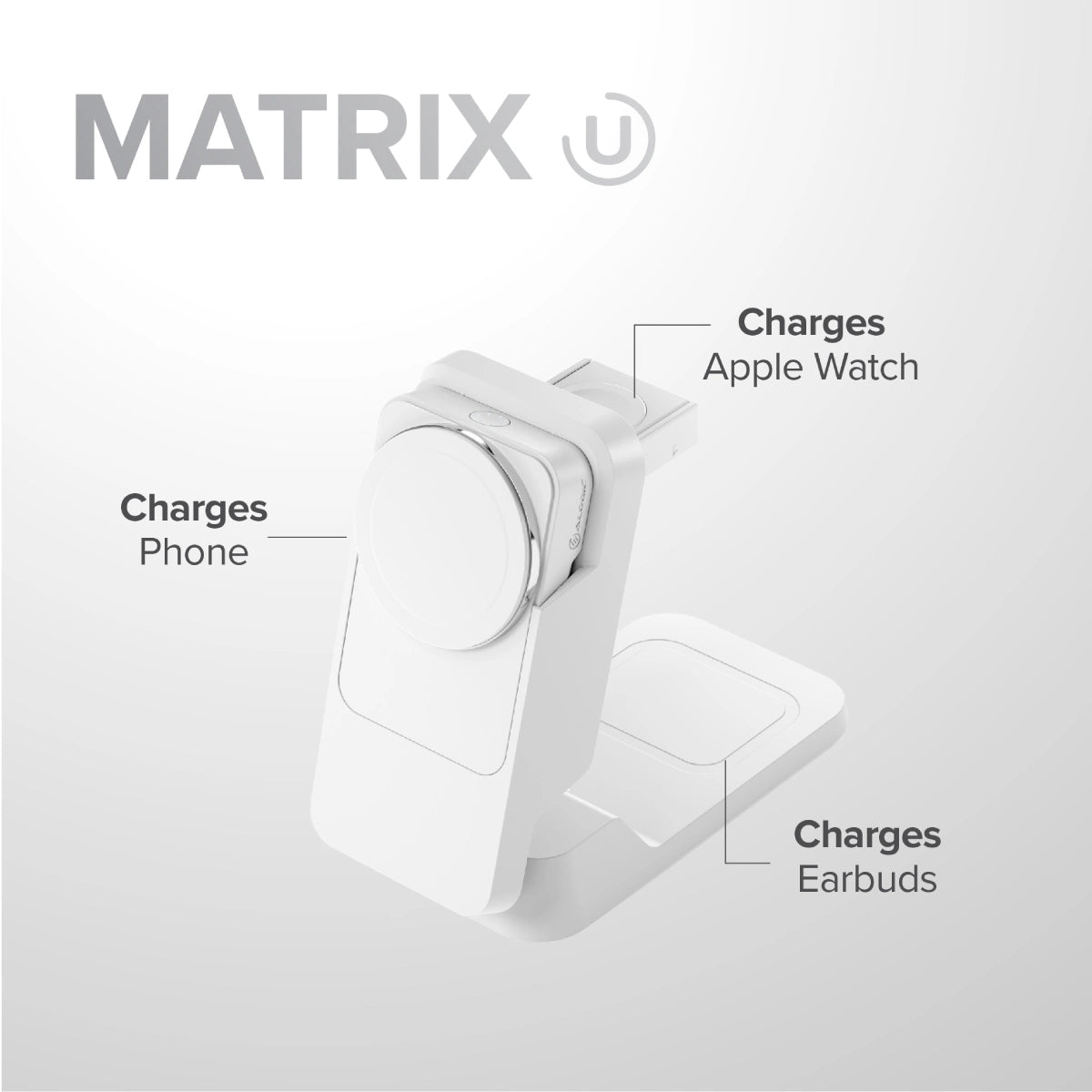 Matrix ULTIMATE 3-in-1 Wireless Charger with 5,000mAh MagSafe Power Bank