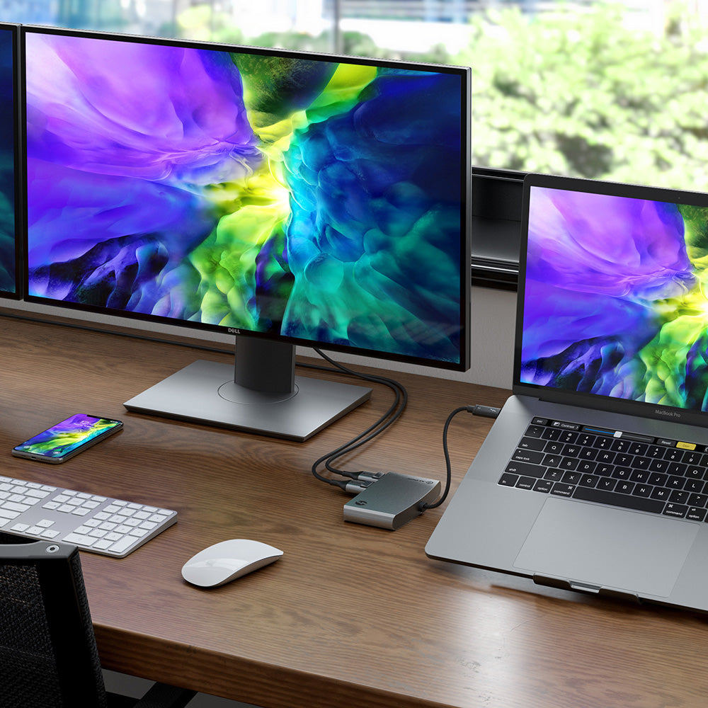 サンダーボルト 3 デュアル ディスプレイポート ポータブル ドッキング ステーション 4k2 付き